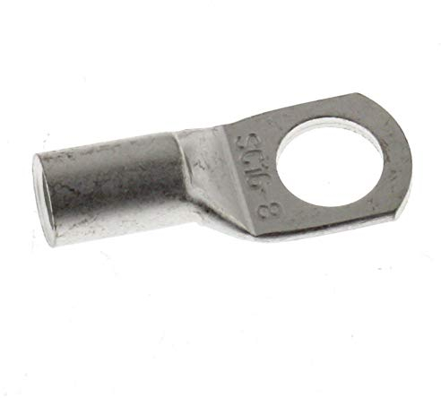 SeKi 10x Rohrkabelschuhe 16mm² Loch-Ø M8 Unisoliert Kabelschuh aus Kupfer verzinnt - Kabel-Verbinder für Batteriekabel, Verteilerkästen, Kfz