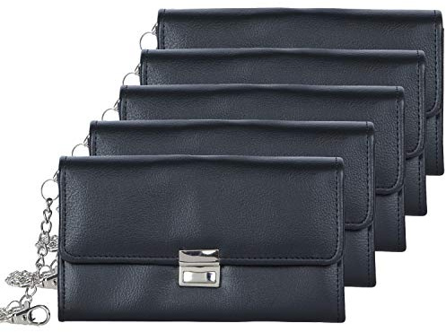 HPPY Aktion Sparset 3 portafogli da cameriere, robusto portafoglio da cameriere con fondina, catena e contanti, borsa da cameriere per gastronomia e taxi, colore: nero