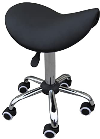 ZEN - Sgabello Pro con rotelle - sgabello ergonomico per una seduta sana e rilassata - sgabello regolabile in altezza - ideale per lettini massaggio, ufficio, studio e salone di bellezza (nero)