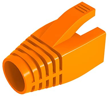 VIVOCH 50 Pcs Cat6 Cat6A Cat7 Strain Relief Boot, RJ45 Plug Connector Cover Modular Network Plug Cap Cable Connector Boots, Orange