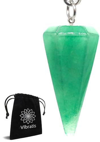 Vibratis Pendule Divinatoire de Radiesthésie Pierre d'AVENTURINE forme cône - Pierre de Protection & d'Enracinement [𝐒𝐀𝐓𝐈𝐒𝐅𝐀𝐈𝐓 𝐎𝐔 𝐑𝐄𝐌𝐁𝐎𝐔𝐑𝐒É]