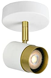 GTV lighting Orio Plafonnier LED en aluminium IP20 1 ampoule orientable Spot de plafond moderne pour cuisine, salon, chambre à coucher Blanc