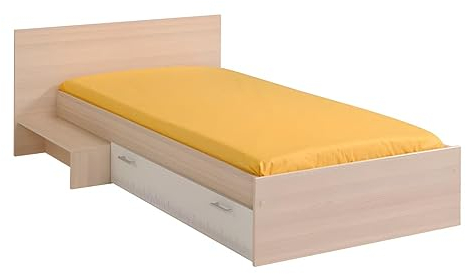 Parisot Kinderbett mit 1 Schublade - 90 x 190 cm - Naturfarben & Weiß - IPLIA