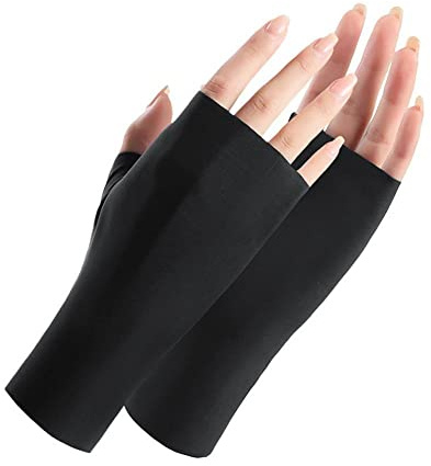 Gants d'été pour femme en soie glacée fraîche - Protection solaire - Gants sans doigts - Protection solaire respirante - Protection solaire UV Ha S7P9