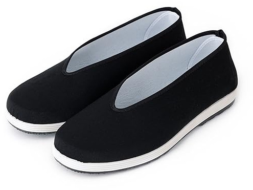 DHAEY Scarpe Kung Fu da Uomo in Stile Tradizionale Cinese Bruce leer Tai Chi Wushu Scarpe Nere for Arti Marziali Tuta Sportiva Ventilazione (Color : Black, Size : 37 EU)