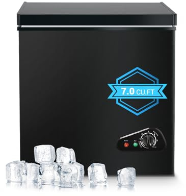 Chest Freezer 7.0 Cu.Ft Compact Deep Freezers with 7 Adjustable Thermostat