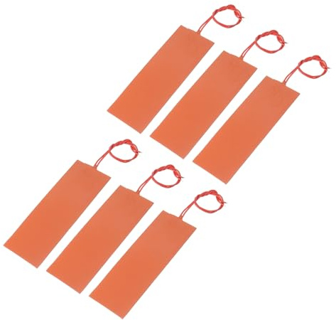 sourcing map Packung mit 6 Stück Silikon-Heizmatte für konstante Temperatur | 12V 20W Heizfolie Flexible Heizplatte 150mmx50mm Heizmatte