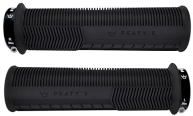 Peaty's Monarch Grips Fahrradgriffe - Pilz Fahrrad Lenkergriffe, Fahrradgriffe Ergonomisch für Komfort, Fahrrad und MTB Griffe, Fahrradlenker Griffe für Mountainbike, Scooter - Dünn 30-32 mm, Schwarz