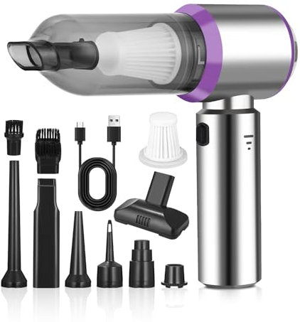 Huifoo Aspirador de mano, 16000 Pa con batería, inalámbrico, potente aspiradora para coche, fuerte, recargable, portátil, ligera, mini aspiradora, para coche, hogar, pelo de animales