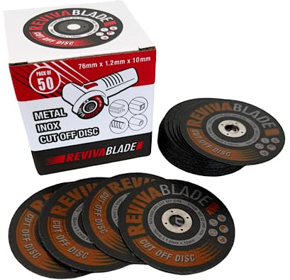 Revivablade® 76mm (3) Cutting Discs – 50 Pack – 1.2mm Ultra Thin Cut Off Wheels for Metal & Stainless Steel (Inox) – For Cut Off Tools, Angle Grinders & Pneumatic Air Cut-Off Tools