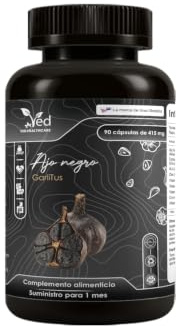 VED Black Capsules Garlitus - High Strength Odourless Capsules with Aged Garlic Extract, Vegan 90 Capsules with Cinnamon Bark and ALA Zinc, Vitamin B6, B1, B9, & B12.
