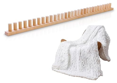 Hand Knitting Wooden Blanket Looms Large 45 in - Hand Blanket Knitting Frame Board - Adjustable Size Knittings Frame for Chunky Blankets Looms for Making Throw Blankets Cushions, Headbands, Shawls