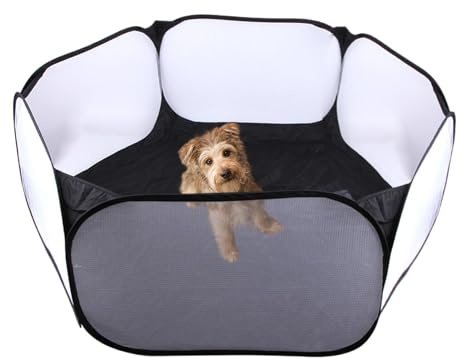 Dog Play Pen with Insert, Foldable, Non-Slip Enclosure, Indoor Dog Run for Cats and Rabbits, for Chicks, Kittens, Puppies, Indoors, Outdoors, Garden, Yard, Home, Living Room, Bedroom, Camping