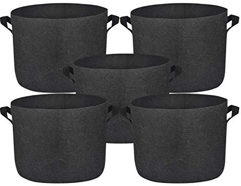 StarTreene Lot de 5 Sac à Culture Réutilisable Sac à Plantation Tissus Respirant Bien Protéger la Croissance des Plantes 5 Tailles au Choix (1 Gallon, Noir)
