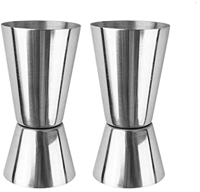 Jigger Spirit Measure,2 PCS Stainless Steel Jigger Bar Measuring 25/50ML Double Measuring Liquid Jigger Measure Cup for Party Bar Cocktail Shot Drink Shaker Wine