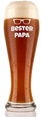 Bicchiere di grano da lievito, 0,5 l, con incisione, grande motivo, classico bavarese, per grano lievito, birra bianca, Pils, regalo di compleanno, Natale, per papà, papà, papà