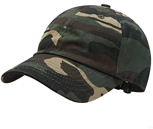 GADIEMKENSD Kids Plain Baseball Cap Unconstructed Fitted Toddler Sun Hat Washed Cotton Kids Baseball Hat Beach Camping Golf Travel for Boys Girls 7-12 Years Camo Army Green