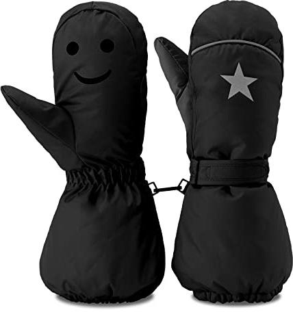HIGHLOONG Kids Toddler Waterproof Snow Ski Mittens- Breathable Thinsulate Lined Winter Cold Weather Gloves for Boys and Girls Snowboarding