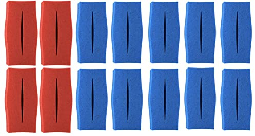 Lot de 14 éponges filtrantes de rechange pour Oase Biotec 30 (10 x grossier 10 ppi + 4 x fines 30 ppi) | Lot de 10 bleus et 4 rouges