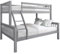 Blisswood Triple Bunk Bed – 4ft6 Double & 3ft Single Pine Wooden Bed Frame with Ladder, Triple Sleeper for Kids, Teens & Adults, Space-Saving Bunk for Bedroom or Guest Room (Grey_L198 x W143 x H146cm)