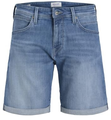 JACK & JONES Pantalones Cortos Hombre Ajuste Regular Estilo Desgastado Bolsillo Botonadura 5 Bolsillos