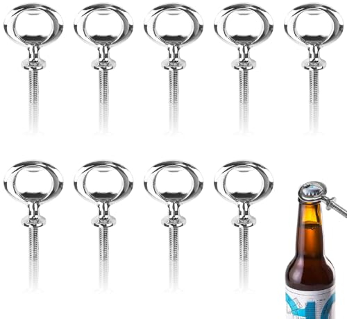 CAREDGO 10 Stück Flaschenöffner Rohling Metall Bieröffner Rohlinge Flaschenöffner Einsätze Bieröffner Gewinde 8.3 * 4.5cm Flaschenöffner Satz Bierflaschenöffner für DIY Kneipe Hausbar Outdoor