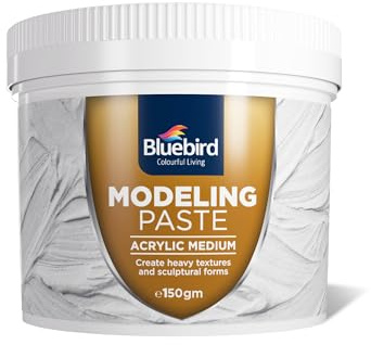 Bluebird Modeling Paste - High Density, Acrylic Medium - for Texture and Thickness, Dimension Additive (White, 150GM)