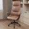 naspaluro Chefsessel Bürostuhl PU-Leder, Höhen Rückenlehne Schreibtischstuhl, Ergonomischer Stuhl, Drehstuhl mit Neigefunktion, Höhenverstellbar, Computerstuhl für Büro, Home Office, Braun