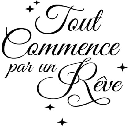 Sticker mural avec citations de bonheur - Noir - Décoration murale pour chambre à coucher, salon, bureau et salle de bain