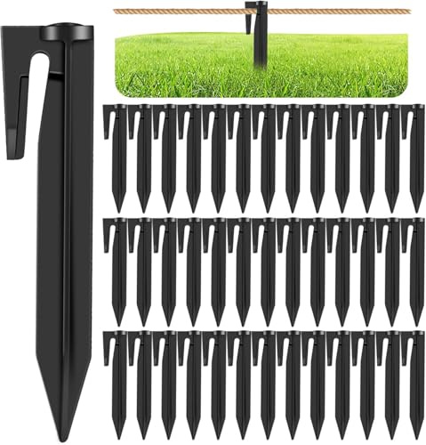 100 Pièces Piquets de Sol en Plastique, Fil Robot Tondeuse, 8.5cm de Bordure de Paysage Robustes de Tente d'ancrage de Terre pour Robot Tondeuse Crochet
