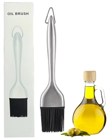 Pincel de Repostería,Utensilio de Cocina Resistente al Calor para Untar - Brocha para Hornear con Mango de Acero Inoxidable y Cabeza Desmontable para Engrasar - para Cocina Parrilla Barbacoa