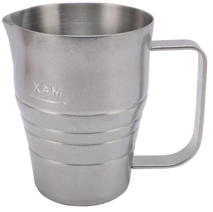 Hamwesh Brocca per Schiuma di Latte, Tazza per Montalatte con Isolamento Termico Antiruggine in Acciaio Inossidabile 304, Brocca per Latte con Design Liscio per Bar, Caffetterie e Case (670 ml)