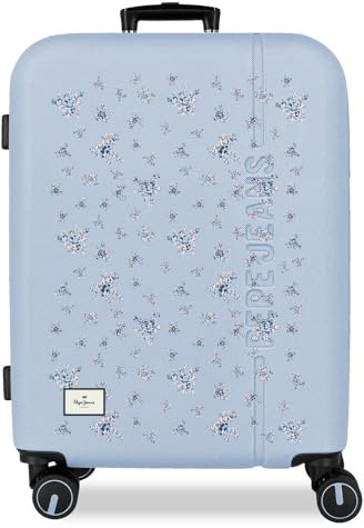 Pepe Jeans Olivia Maleta Mediana Azul Claro 48x68x27 cm Rígida ABS Cierre de combinación Integrado 72L 3,48kg 4 Ruedas Dobles Equipaje de Mano by Joumma Bags