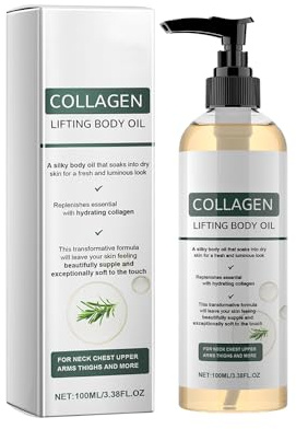 Olio Corpo Lifting Al Collagene, Olio per il Corpo Lifting al Collagene, Olio Corp o liftings Glow Essence, Olio Nutriente Per Pelli Mature, Idratante Rassodante per Cicatrici e Smagliature (1)