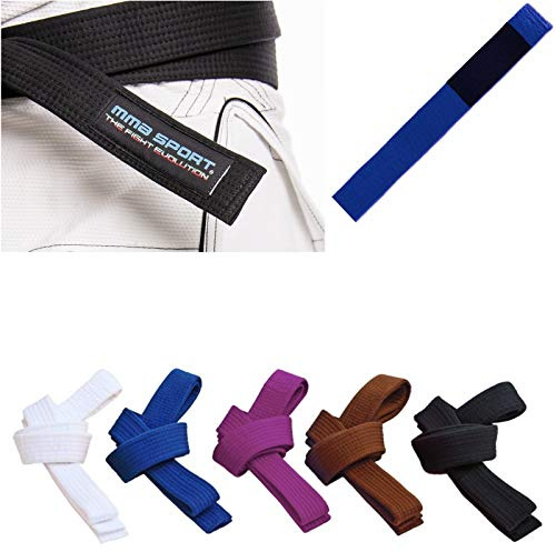 Cinturón BJJ Belt Jiu Jitsu Kimono – gi 100% algodón 6 mm varios colores (A4/310 cm, azul)