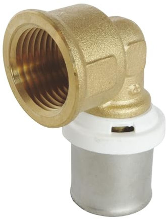 SOMATHERM FOR YOU, Coude à sertir pour tube multicouche Ø20 Femelle 15/21 - Raccord coudé à 90° - Compatible avec profils U, H, TH - Norme NF 545 - Sécurisé et facile à installer