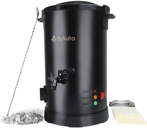 TOAUTO Fusore di cera per realizzare candele, forno di fusione extra large con beccuccio rapido e controllo della temperatura, capacità di 5,4 kg di cera per candele sapone business veloce facile da
