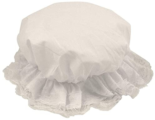 FAIRY TRENDZ Adults Victorian Hat Womens Mop Hat Girl Traditional Cap Fancy Dress Accessories (Kids Bonnet Hat White One Size)