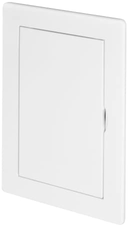 Awenta 100 x 150 mm Plastic Access Panel Door - White Opening Flap Cover Plate - Inspection Hatch - Door Latch - Concealed Hinge - Removable Door - Paintable Smooth Surface (4 x 6 Inches)