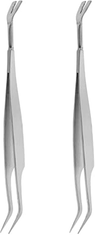2St Tick Avlägsnande Verktyg Rostfritt Stål Dual Tipped Tick Tweezer Pain- Pets Ticks Remover Tick Nits Picker För Hundar Katter Människor (Silver)