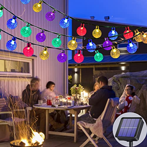 Lezonic Cadena de luces solares para exteriores, resistente a la intemperie, 30 LED, 8 modos, exterior e interior, para jardín, árboles, bodas, fiestas, Navidad, etc. (multicolor)