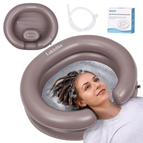 Portable Inflatable Hair Washing Basin for Bedridden - Wash Hair in Bed with Inflatable Shampoo Bowl.For Elderly,Disabled,Injured,Ideal Inflatable Sink for Locs Detox