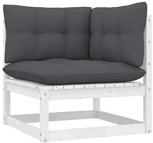 FIRBNUS Garten-Ecksofa mit Kissen Massivholz Kiefer Gartensofa Gartenmöbel Holz Outdoor Sofa Garden Furniture Outdoor Furniture Eckcouch Sitzecke Garten Balkon Sitzecke Terassenmöbel Außen