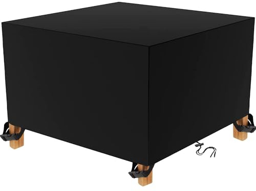 Flyace Coperture per Mobili da Giardino Copertura Tavolo Sedie Esterno Telo Copri Tavoli da Terrazza Quadrato 600D Impermeabile Anti-UV Antivento Copertura da Tavolo da Giardino 110x110x80cm