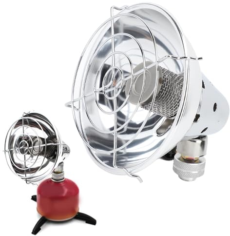 Chauffage à Gaz de Camping Portable, Mini Chauffage D'extérieur avec Valve de Contrôle, Puissance de Feu Réglable, Chauffage Rapide à énergie pour le Camping, la Pêche sur Glace
