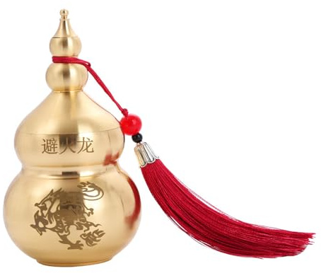 Feng Shui - Citrouille chinoise en laiton Hu Lou - Statue de décoration de la maison - Décoration de table et d'étagère - Figurine de protection porte-bonheur Happy Hu Lu - Décoration rétro Wu Lou