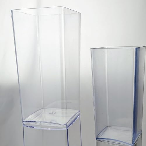 Acrylic Cube Vases - 10cm, 15cm, and 18cm - Vases for Flowers, Candles, and Succulents - Modern and Stylish. (2 Vases, 14.5cm x 30cm Cube)