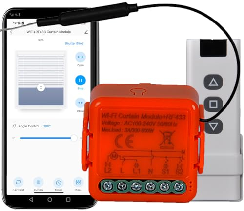 WiFi-Rollladenschalter, RF-Fernbedienungen, Empfängermodul, elektrische Rollladensteuerung für Jalousien und Rollläden, 433 MHz, Timer-Steuerungsmodul, Smart Life App (1)