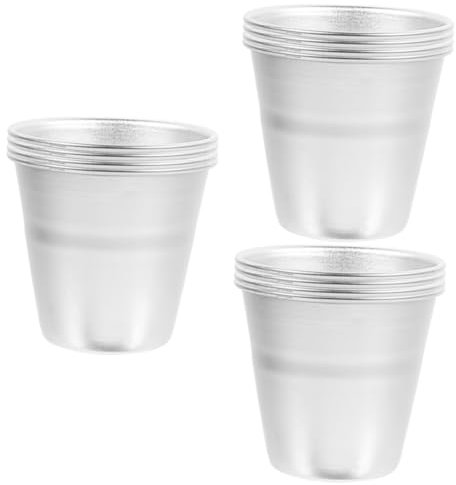 Amosfun 12 Pz stampo per budino gelatto cucine padella toast placca da forno gelatina dolce teglia per cupcake tazza di budino domestico tappo da budino in metallo torta Lega di alluminio