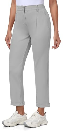 MoFiz Pantalones de Golf para Mujer Elegante Oficina Trabajo Pants con Bolsillos for Casual Viaje